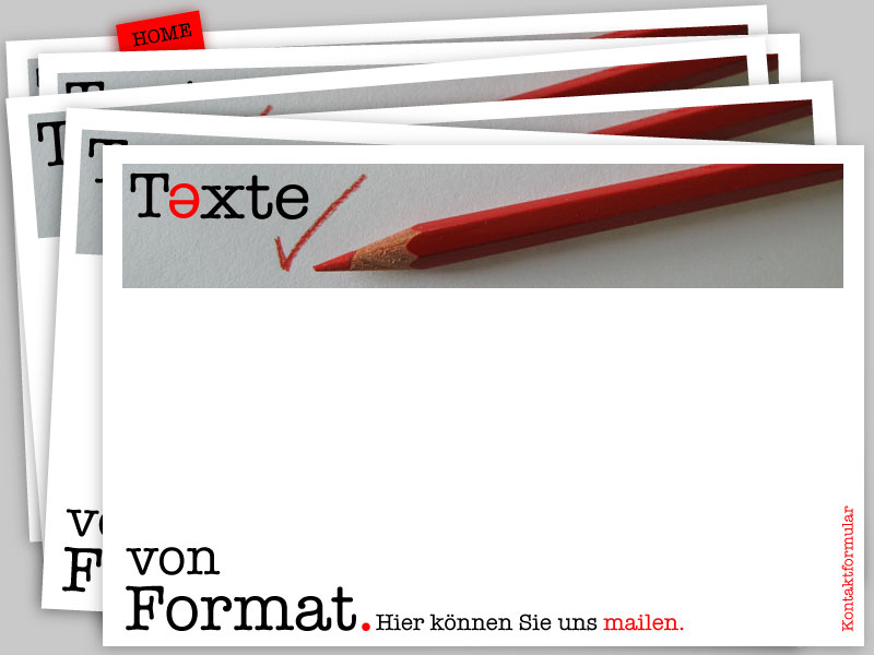 Texte von Format Kontaktformular